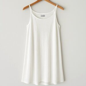 Eileen Fisher Organic Linen Flowy Tunic Tank Top, Size M, Elevated Closet Staple